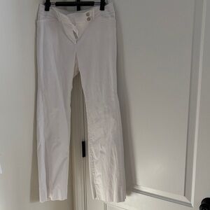 White House Black Market Off-White Flare Pants